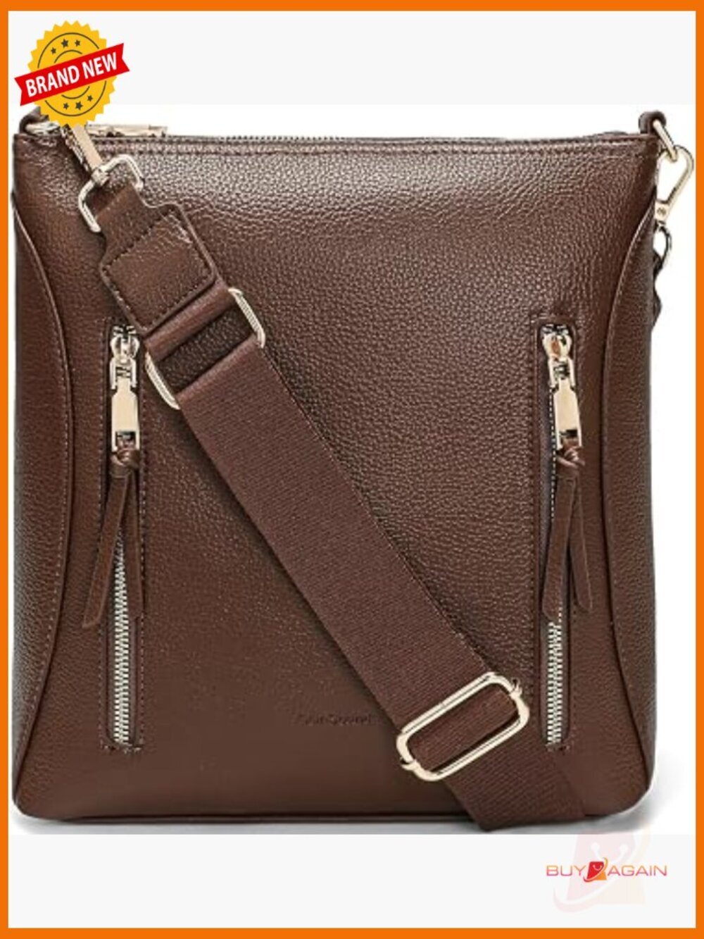 Crossbody Bag for Travel with Thick Strap Vegan Leather